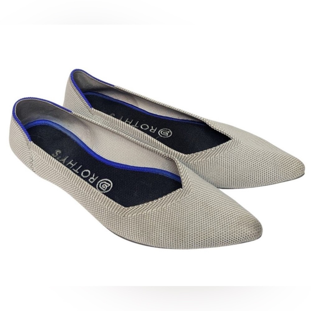 ROTHY'S Women's Size US 9.5 EU 40 The Point Flats in Flax Birdseye $119 MSRP